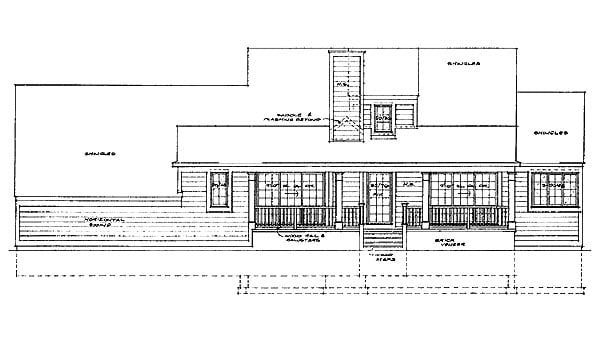 Country Rear Elevation of Plan 95231