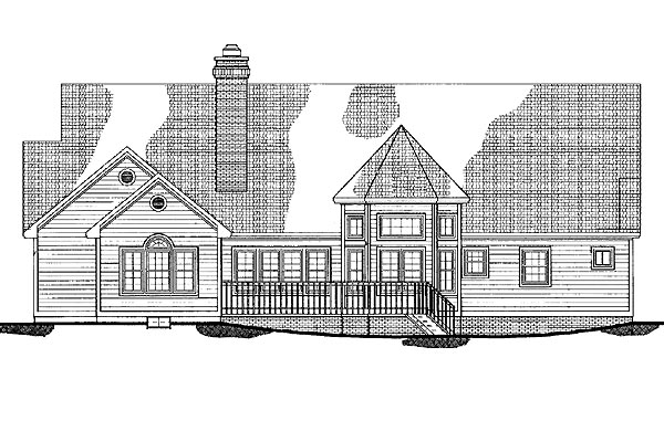 Country Rear Elevation of Plan 95238