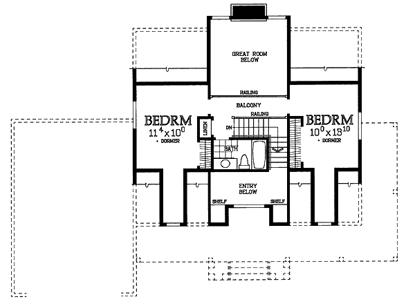 Country Farmhouse Level Two of Plan 95240