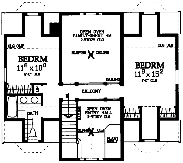 Country Farmhouse Level Two of Plan 95241