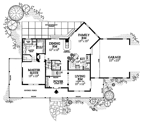 Country Farmhouse Level One of Plan 95244
