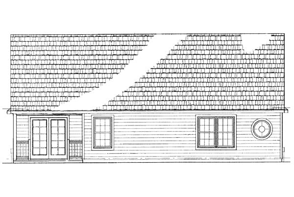 Traditional Rear Elevation of Plan 95245