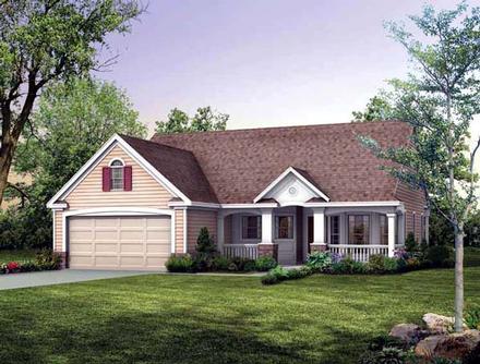 Country One-Story Ranch Elevation of Plan 95247