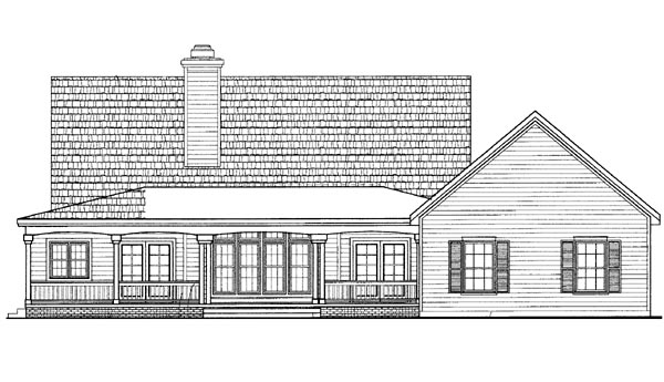 Country Rear Elevation of Plan 95248