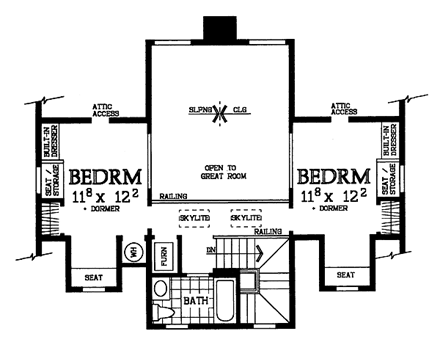 House Plan 95249 Second Level Plan