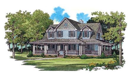 Country Farmhouse Elevation of Plan 95249