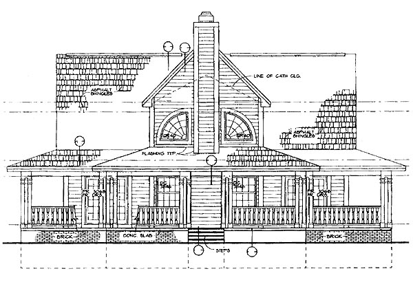 Country Farmhouse Rear Elevation of Plan 95249