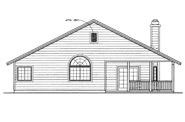 Country Rear Elevation of Plan 95252