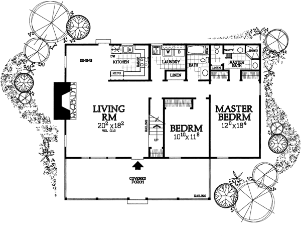 Cabin Ranch Level One of Plan 95255