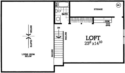 House Plan 95255 Second Level Plan