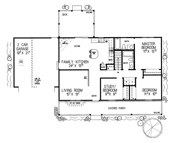 One-Story Ranch Level One of Plan 95256