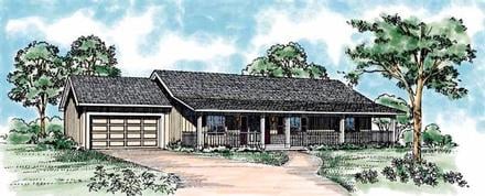 One-Story Ranch Elevation of Plan 95256
