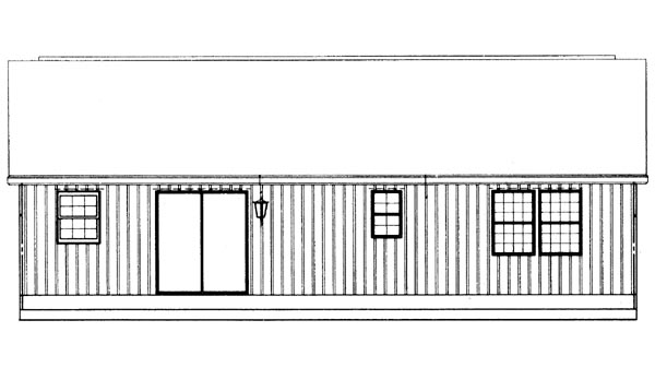 One-Story Ranch Rear Elevation of Plan 95257