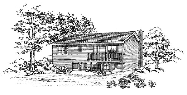 Contemporary Rear Elevation of Plan 95259