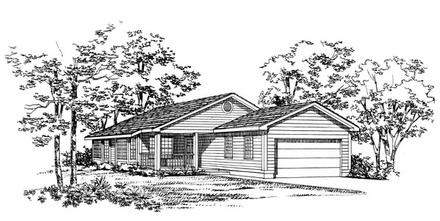 One-Story Ranch Elevation of Plan 95262
