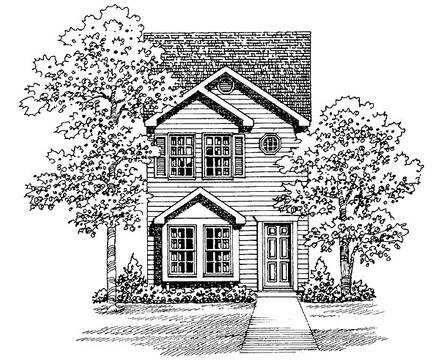 Narrow Lot Traditional Elevation of Plan 95264