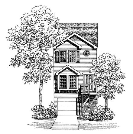 Narrow Lot Traditional Elevation of Plan 95265