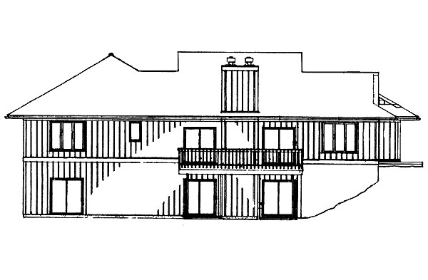 Contemporary Ranch Rear Elevation of Plan 95271