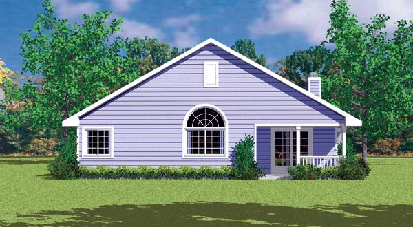 Traditional Rear Elevation of Plan 95272