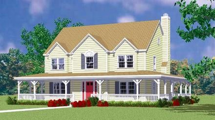 Country Farmhouse Elevation of Plan 95274