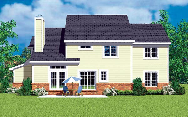 Traditional Rear Elevation of Plan 95279