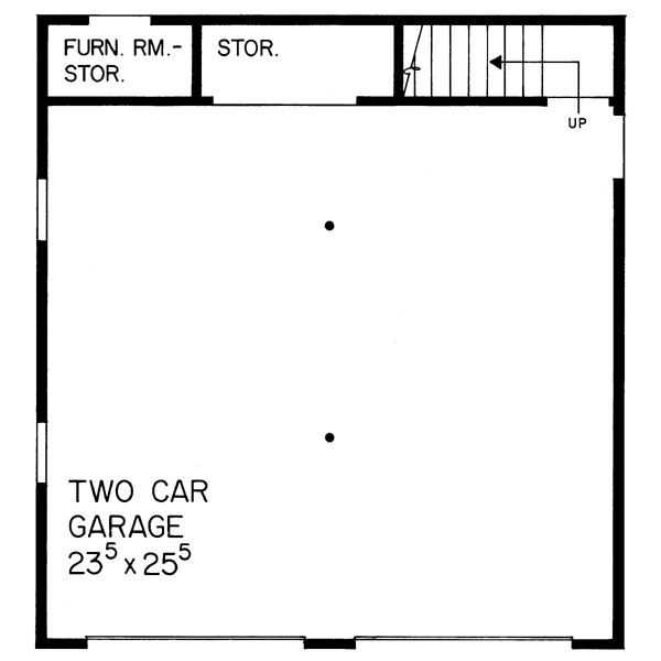 2 Car Garage Apartment Plan 95281 Level One