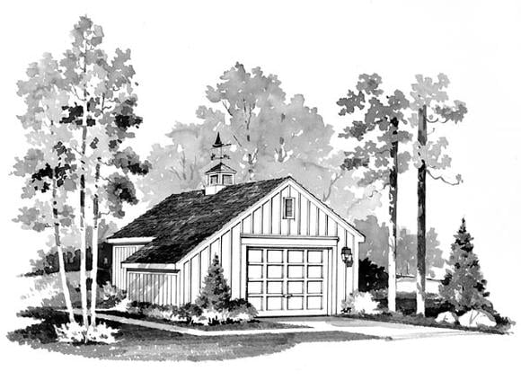 Garage Plan 95284 - 1 Car Garage Elevation