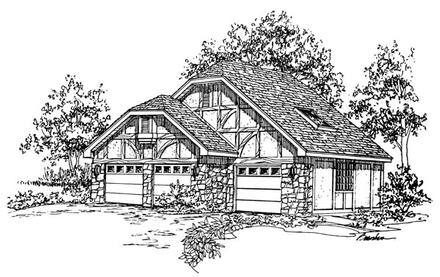 Craftsman Tudor Elevation of Plan 95288