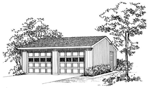 Garage Plan 95291 - 2 Car Garage Elevation