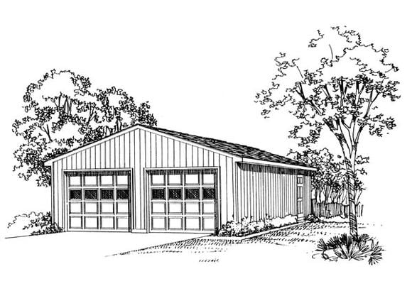 Garage Plan 95293 - 2 Car Garage Elevation