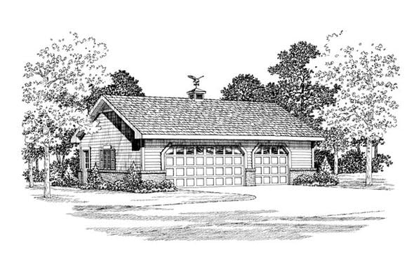 Garage Plan 95299 - 3 Car Garage Elevation