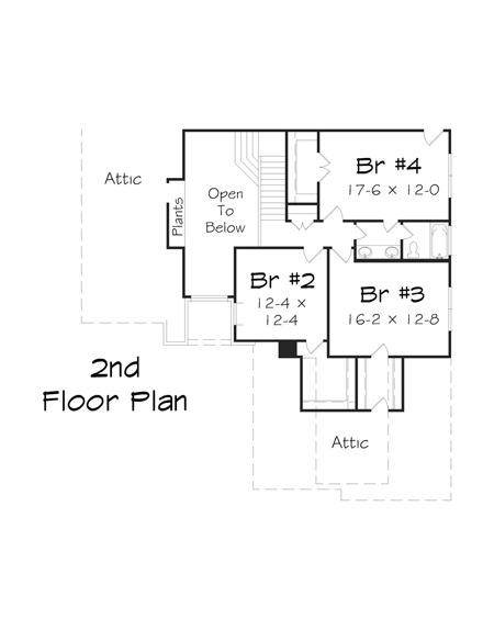 House Plan 95315 Second Level Plan