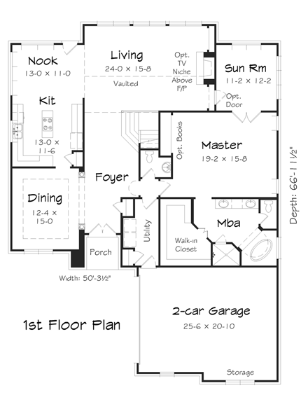 House Plan 95322 First Level Plan