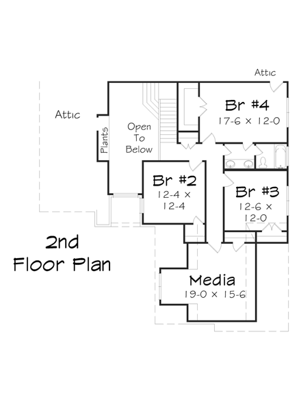 House Plan 95322 Second Level Plan