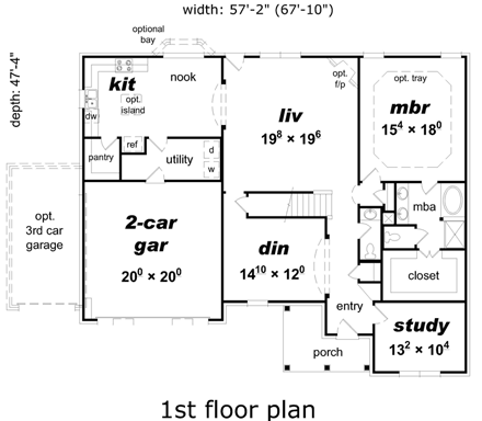 House Plan 95328 First Level Plan