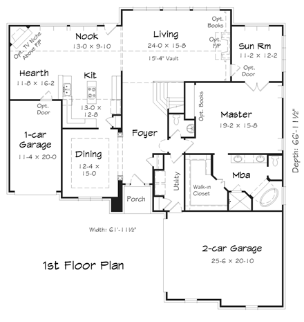 House Plan 95334 First Level Plan