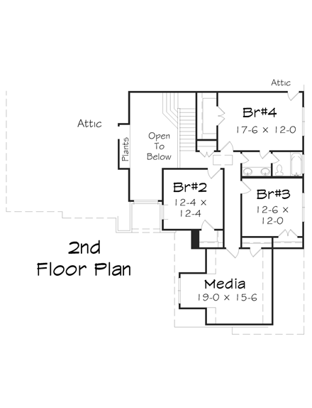 House Plan 95334 Second Level Plan