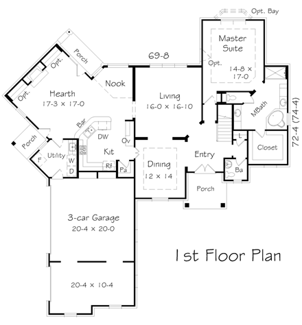 House Plan 95337 First Level Plan