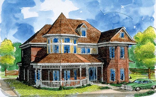 Plan 95500 | Victorian Style with 4 Bed, 4 Bath, 2 Car Garage