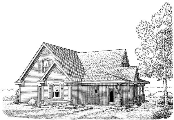 Country Rear Elevation of Plan 95505