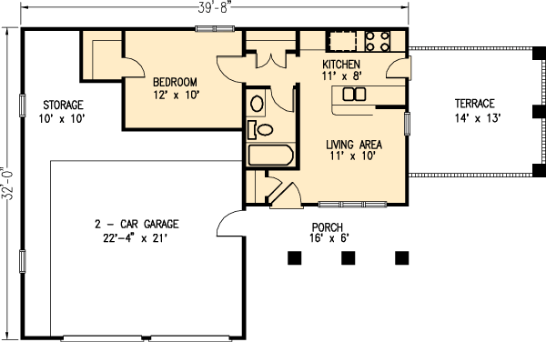 Country Craftsman One-Story Alternate Level One of Plan 95506