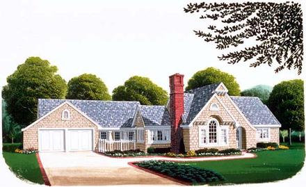 Country Craftsman One-Story Elevation of Plan 95506