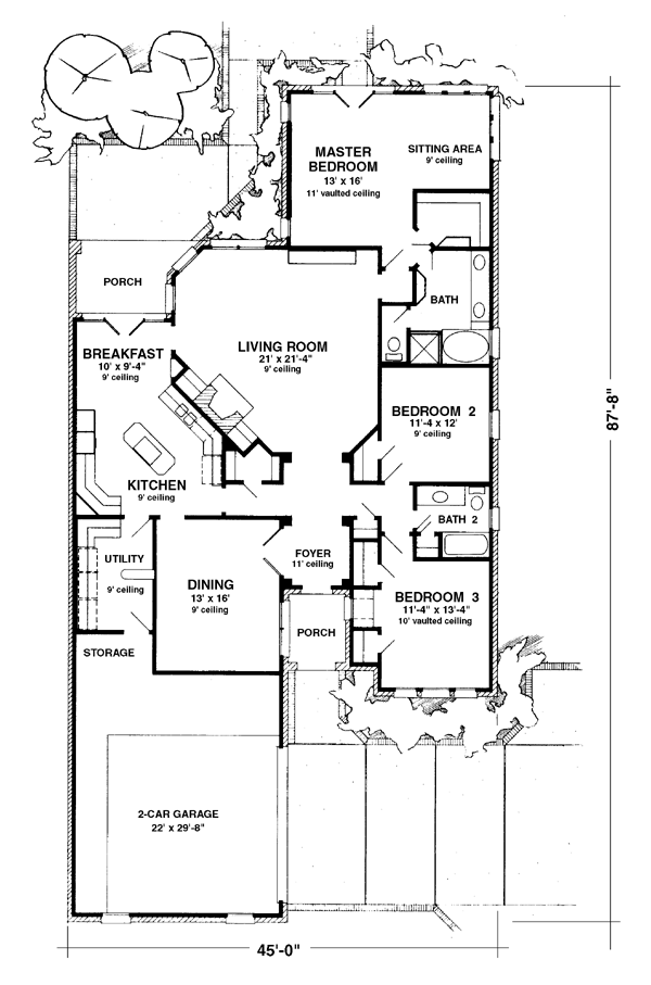 European One-Story Level One of Plan 95507