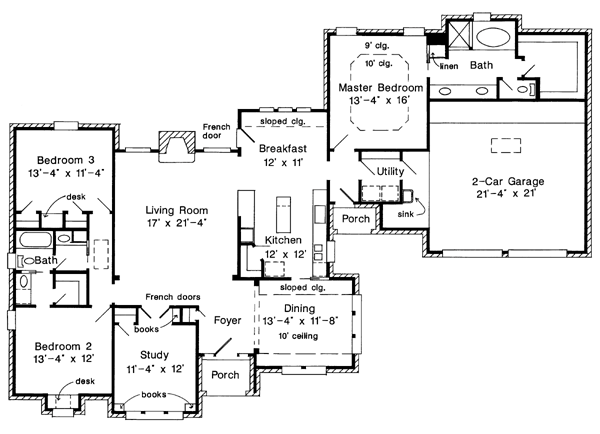 European One-Story Level One of Plan 95508