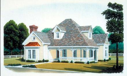 Country Farmhouse Victorian Elevation of Plan 95509