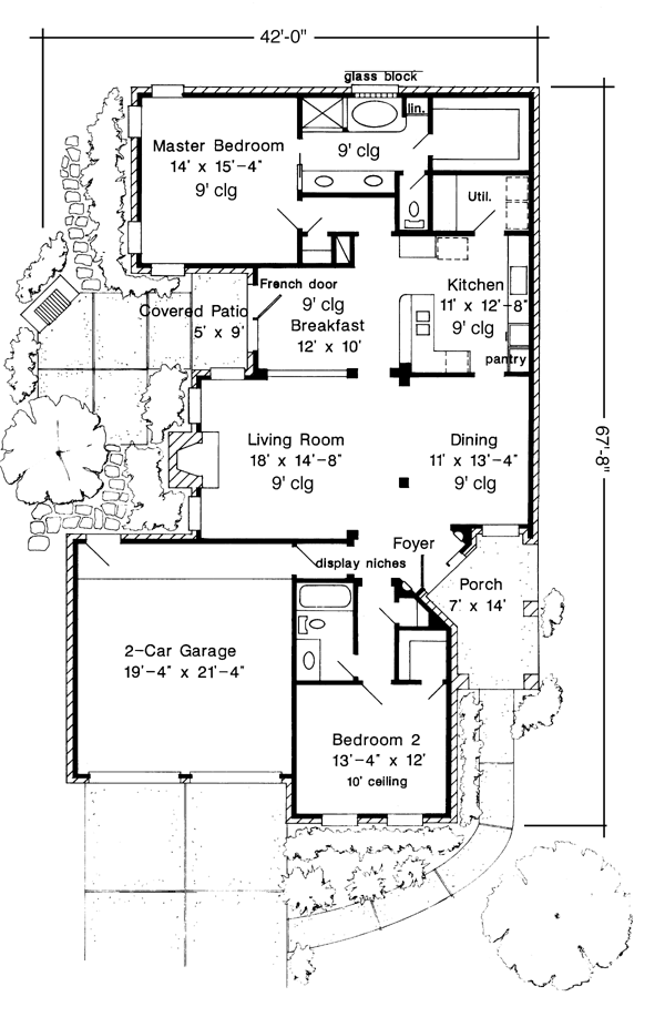 Country European One-Story Level One of Plan 95511