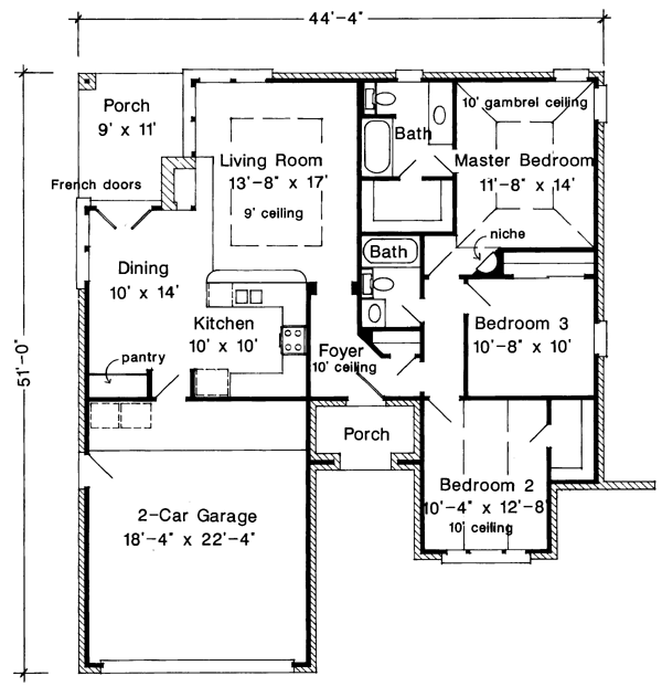 European One-Story Level One of Plan 95515