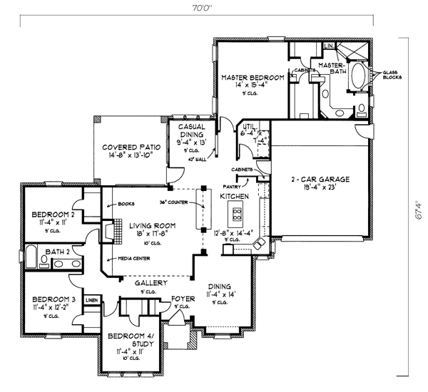 European One-Story Level One of Plan 95520