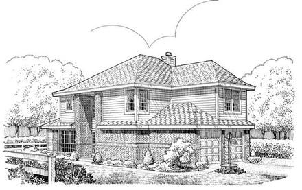 Narrow Lot Elevation of Plan 95527