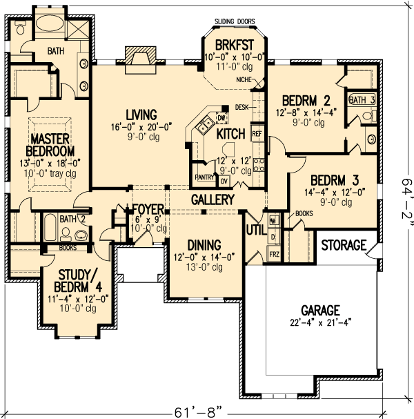 European One-Story Level One of Plan 95529